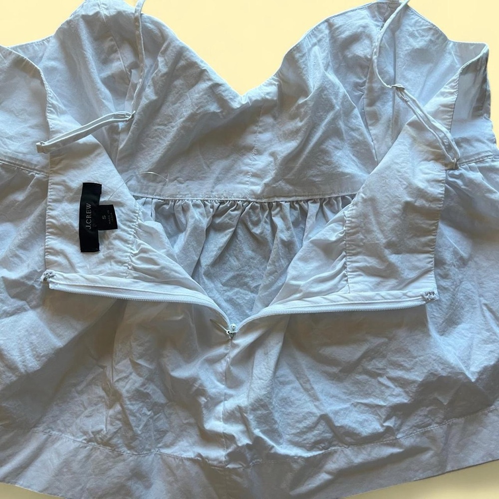 J. Crew Flowy Boho White Cotton Poplin Camisole Top - Picture 3 of 6